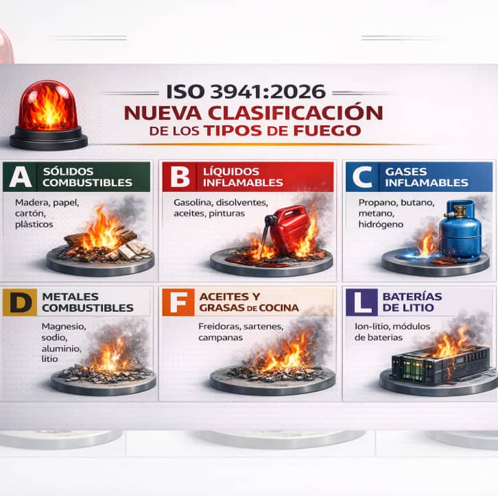 ISO 3941:2026 actualiza la clasificación de los tipos de fuego
