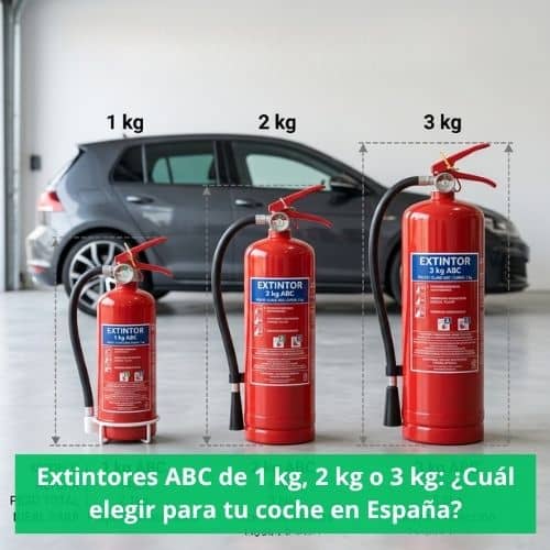 Extintores ABC de 1 kg, 2 kg o 3 kg: ¿Cuál elegir para tu coche?